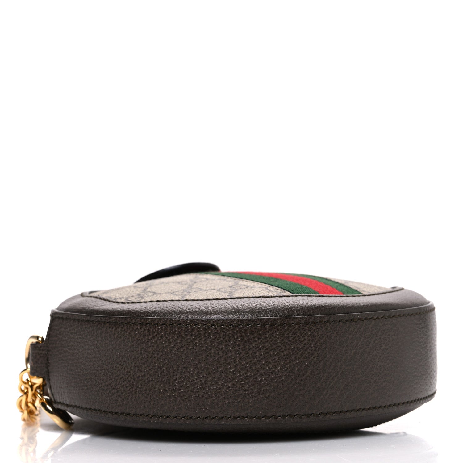 GG Supreme Monogram Web Mini Ophidia Round Shoulder Bag Brown