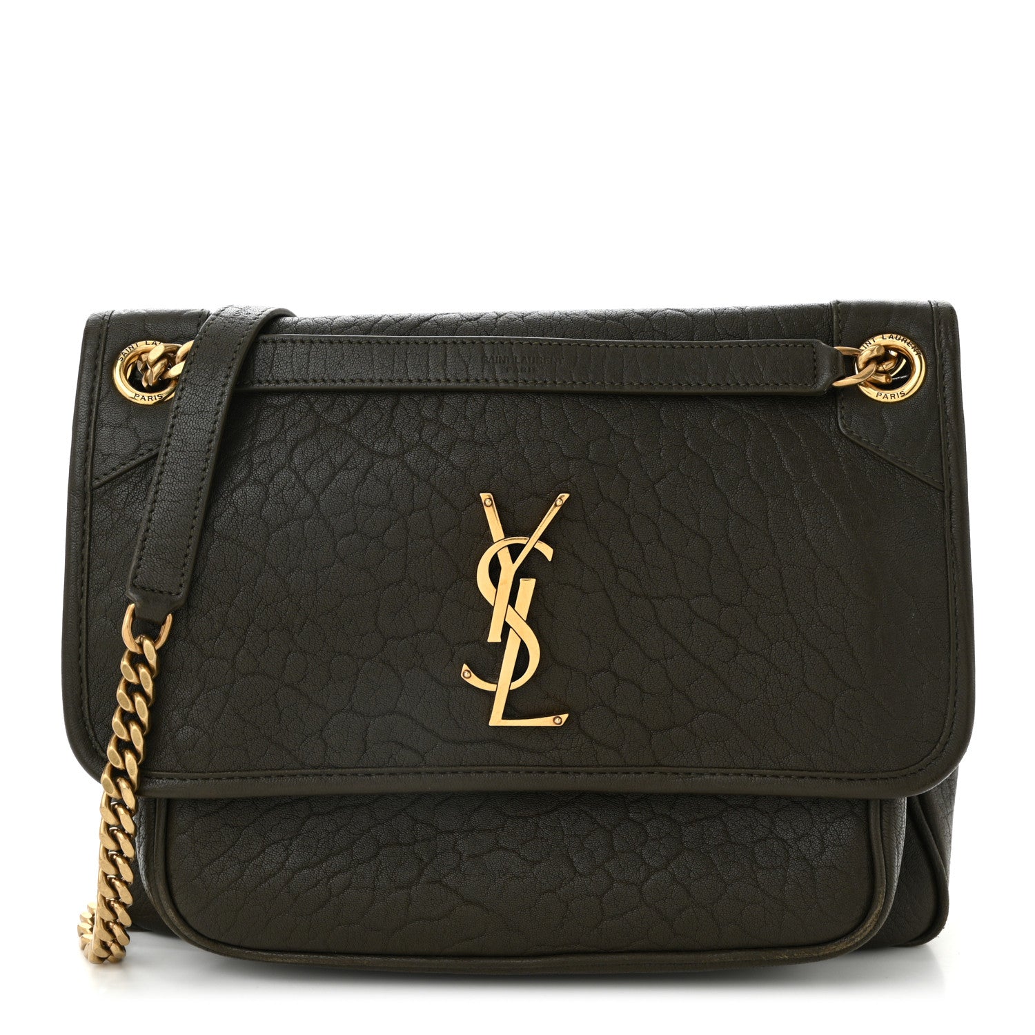 Grained Lambskin Monogram Medium Niki Chain Satchel Light Musk