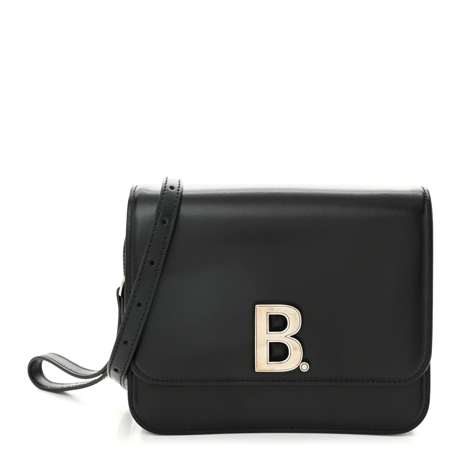 Shiny Box Calfskin Small B Bag Balenciaga Black