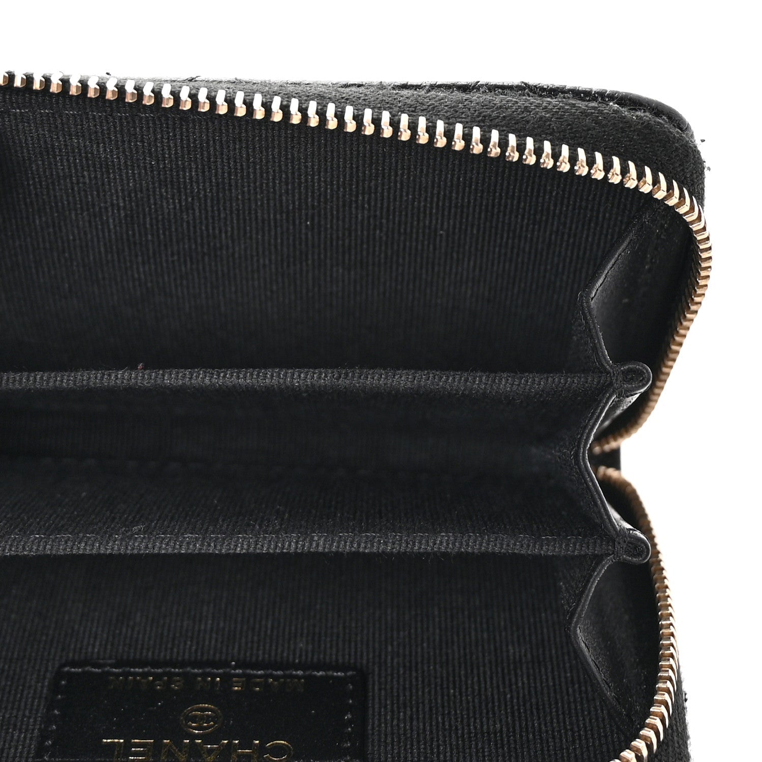 Caviar Quilted Multi Chain CC Zip Coin Purse Black