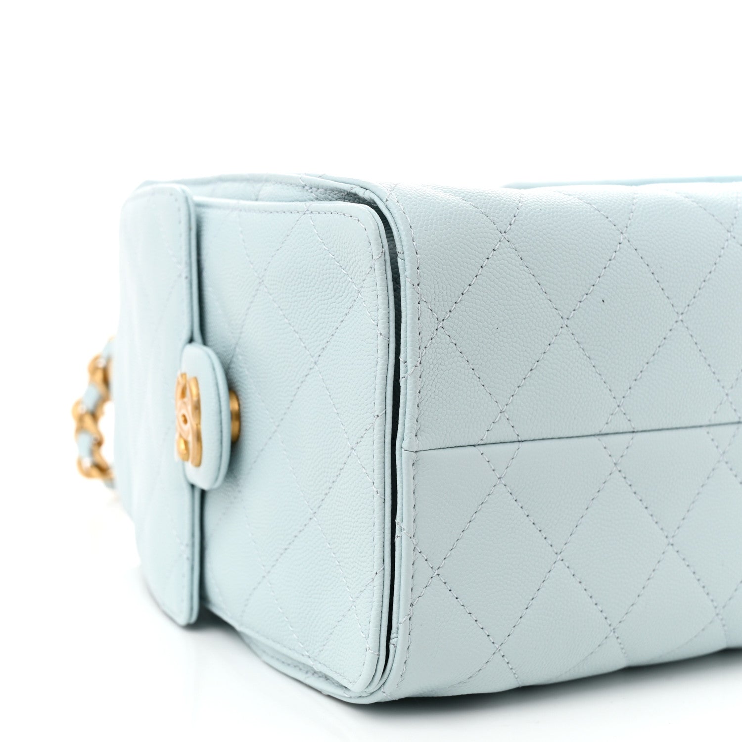 Caviar Quilted Small Chanel 25 Handbag Light Blue