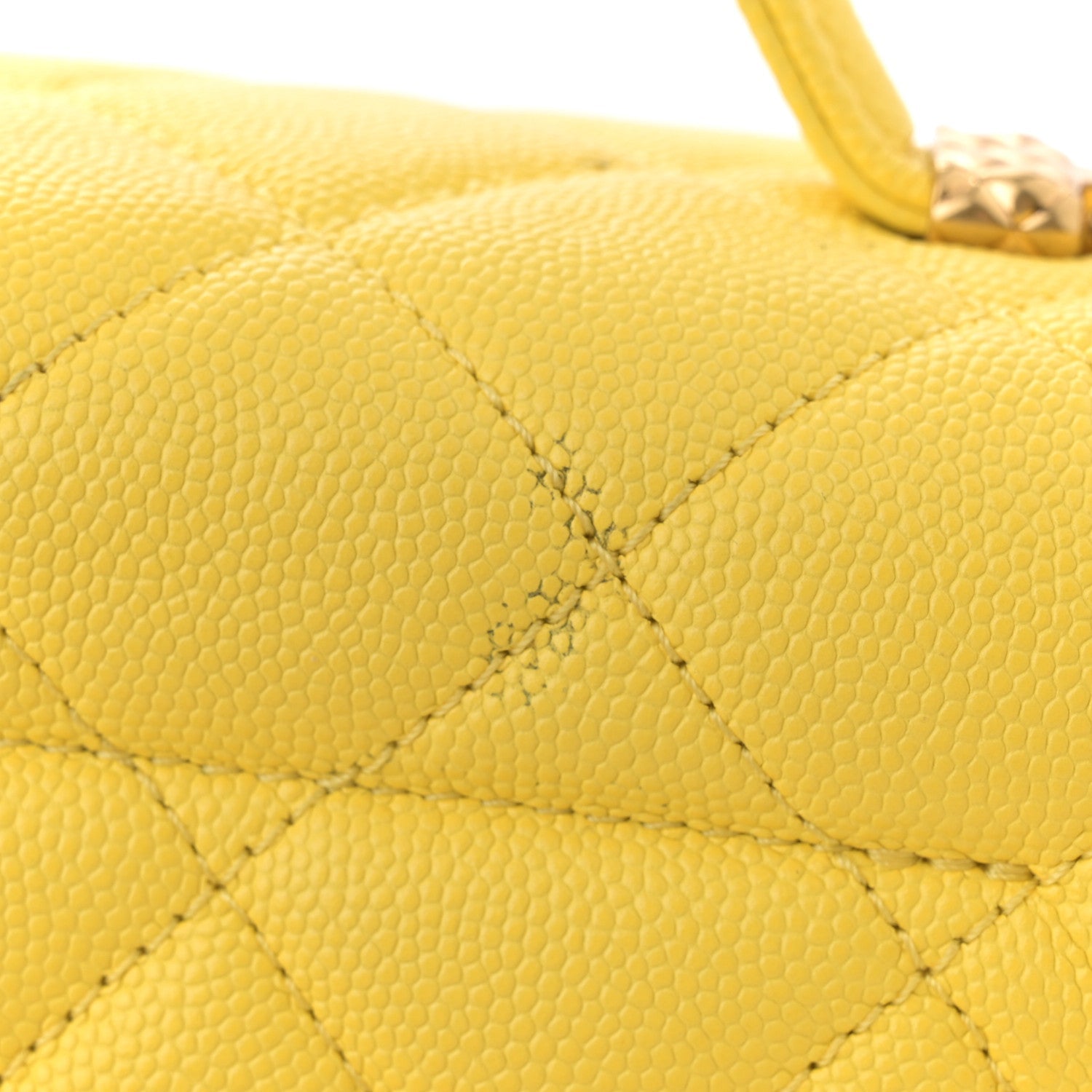 Caviar Quilted Handy Box Vanity Case Yellow