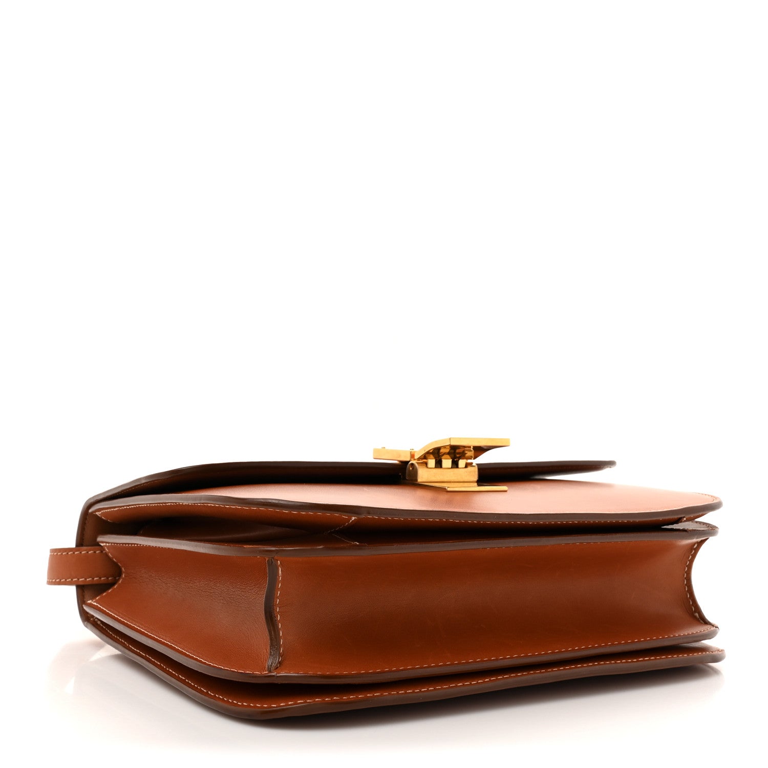 Natural Calfskin Medium Classic Box Flap Bag Tan
