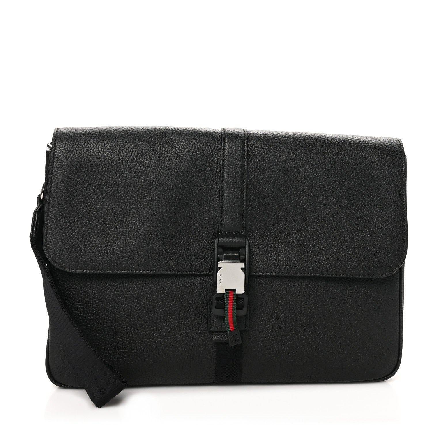 Calfskin Web Medium Business Case Black