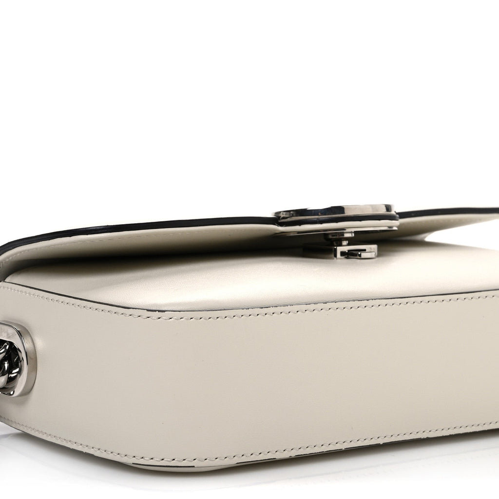 Senna Calfskin Petite Mini GG Top Handle Shoulder Bag Mystic White
