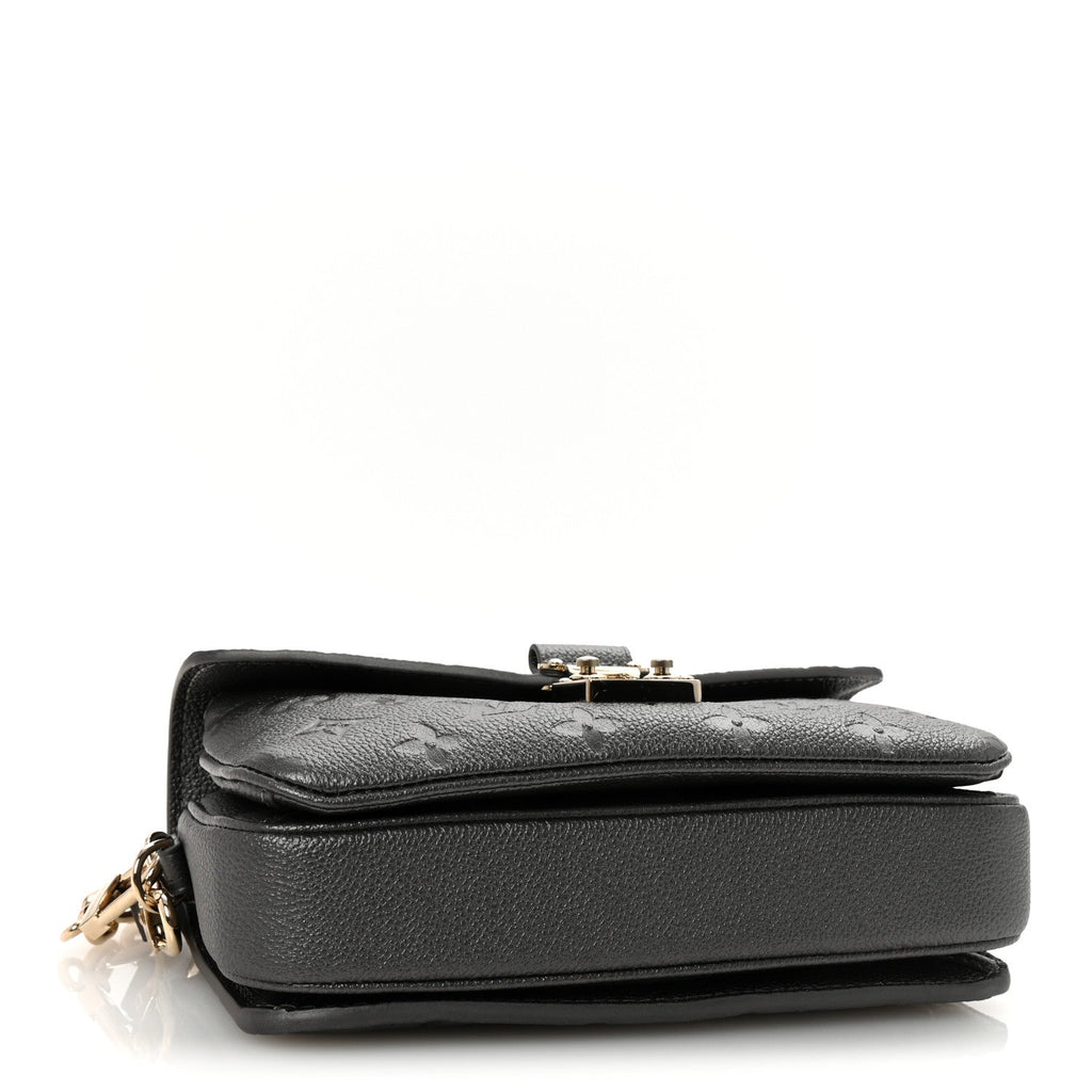 Shimmery Empreinte LV Ski Pochette Metis East West Gun Metal