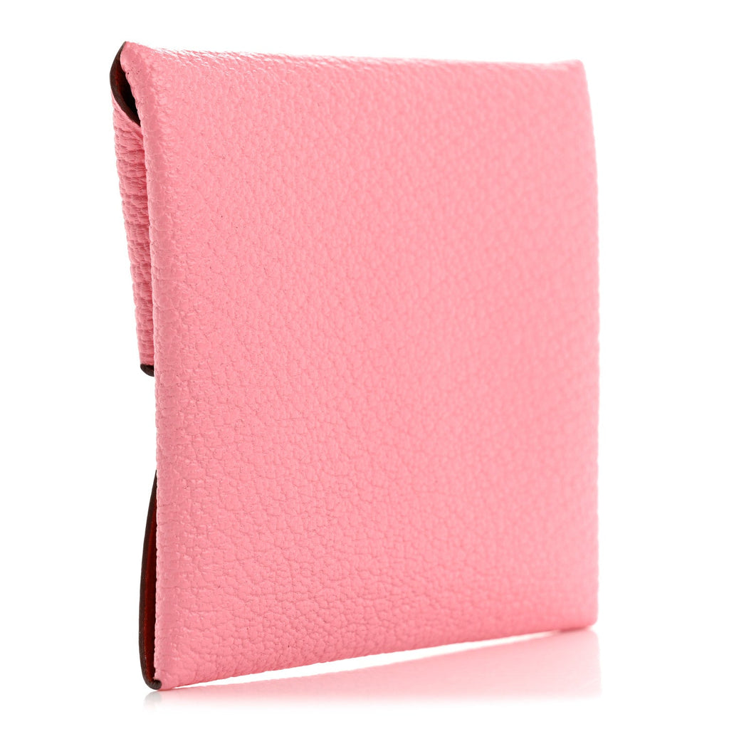 Chevre Mysore Bastia Verso Coin Purse Rose Confetti Brique