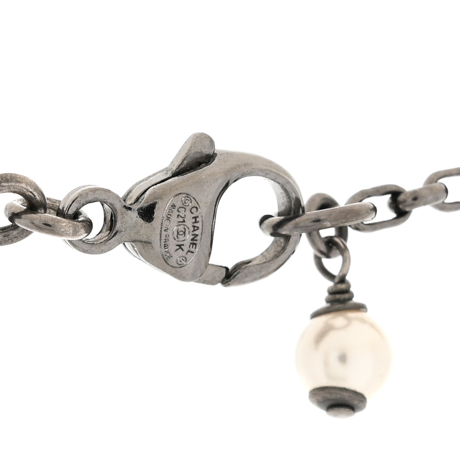 Crystal CC Pendant Necklace Silver