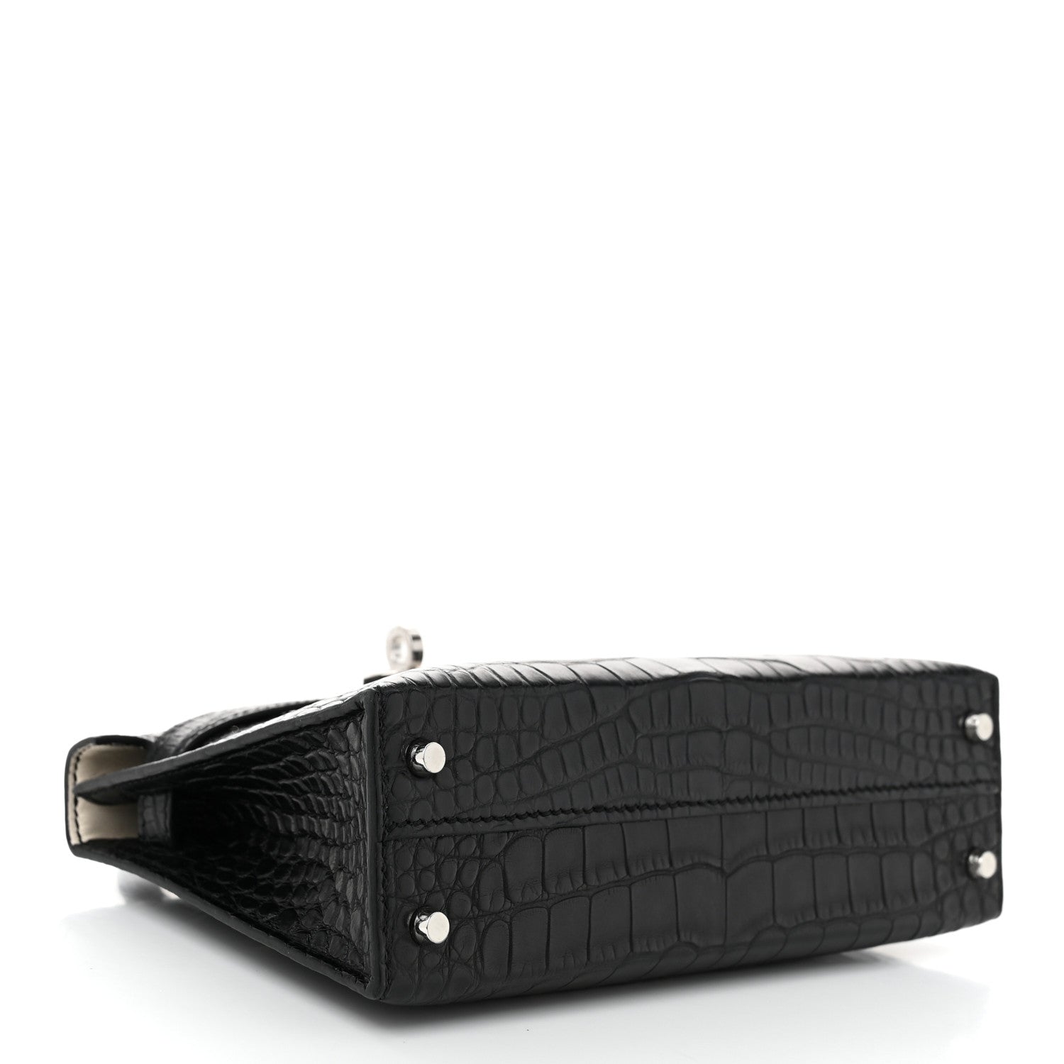 Matte Alligator Horseshoe Mini Kelly Sellier 20 Black Nata