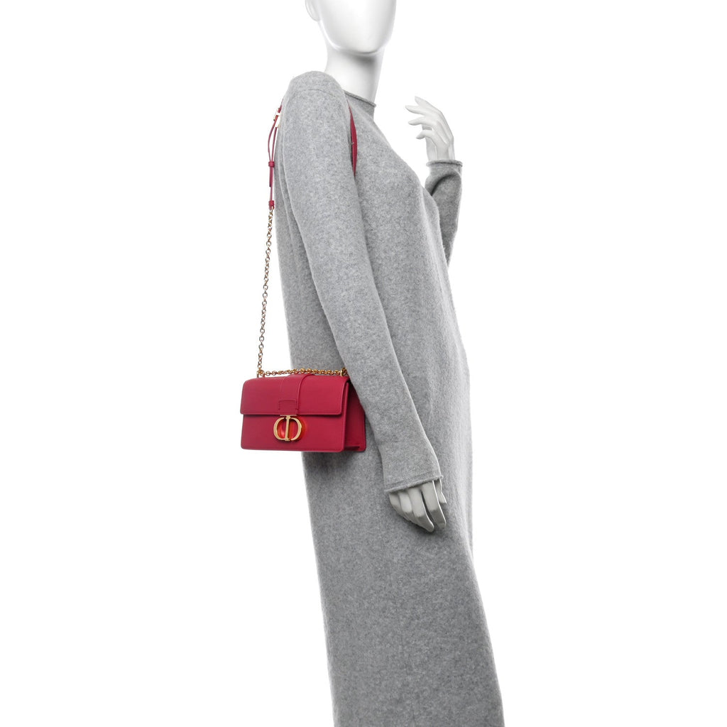 Grained Calfskin 30 Montaigne East West Chain Flap Bag Passion Pink