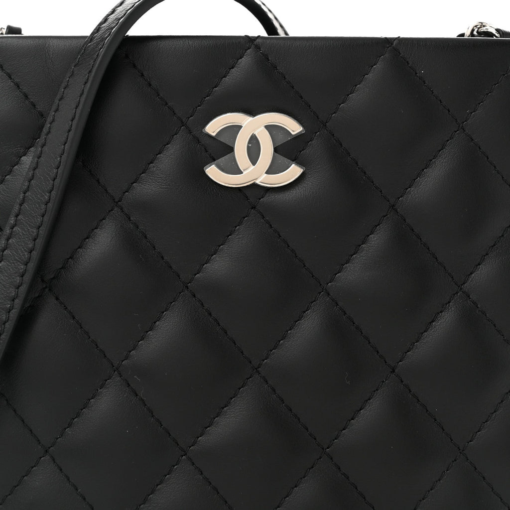 Lambskin Quilted Uniform Crossbody Bag Black