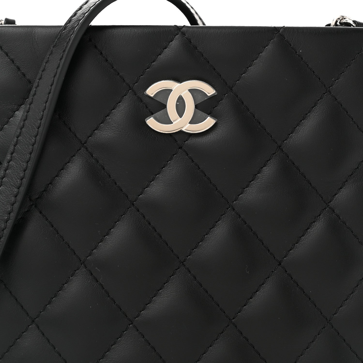 Lambskin Quilted Uniform Crossbody Bag Black