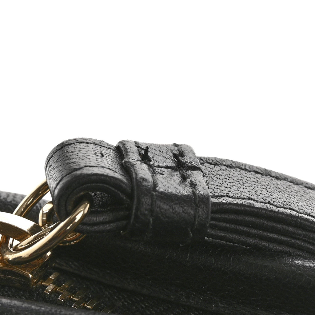 Tweed PVC Lambskin Wristlet Pouch Black