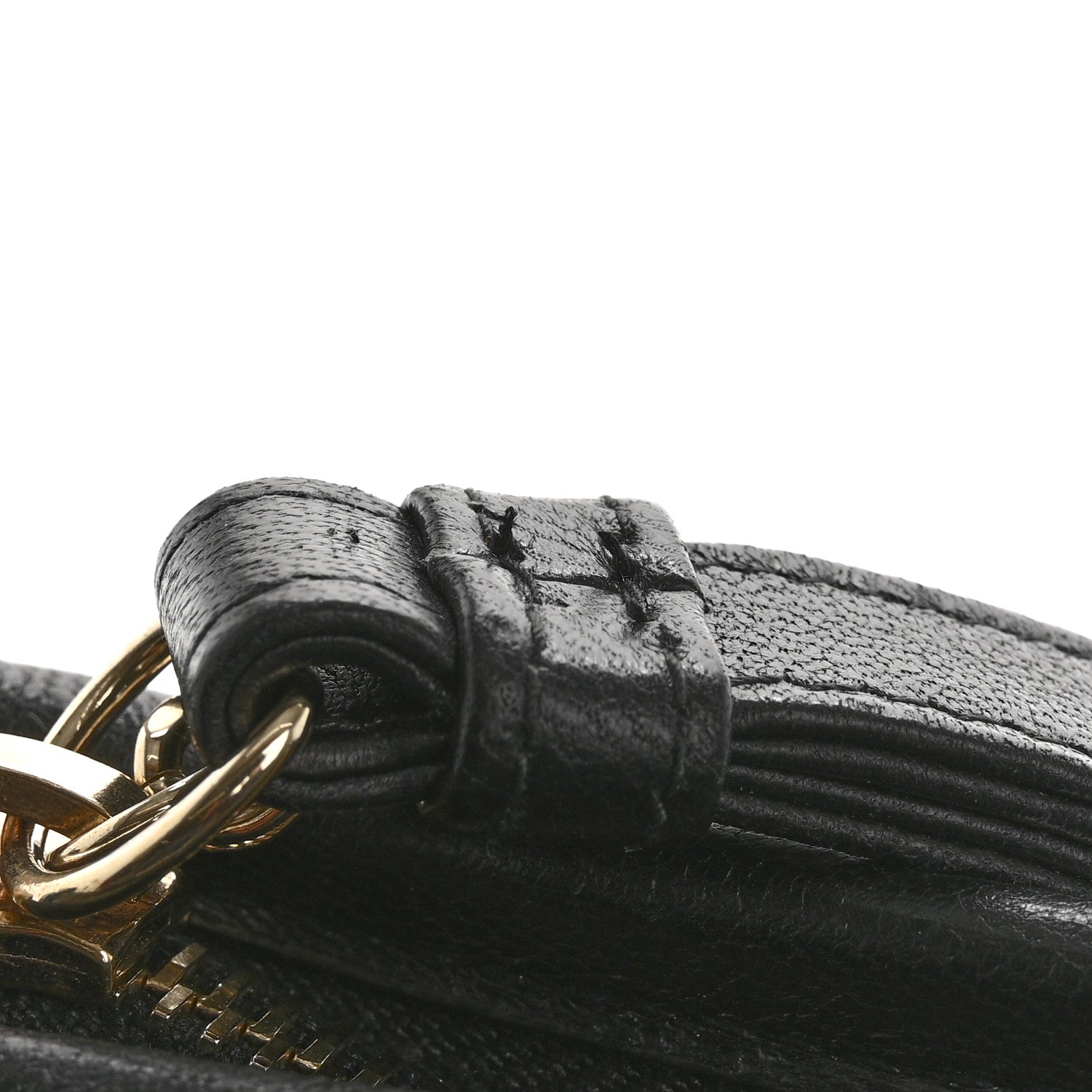 Tweed PVC Lambskin Wristlet Pouch Black