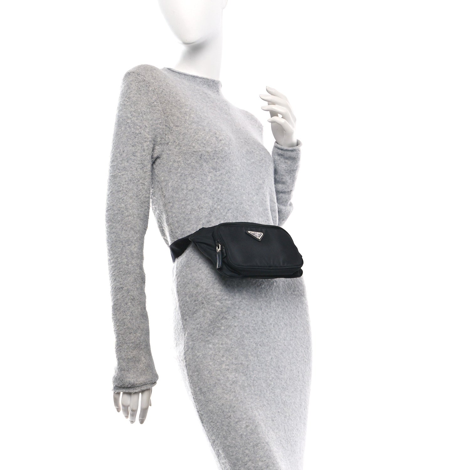 Re-Nylon Saffiano Belt Bag Black