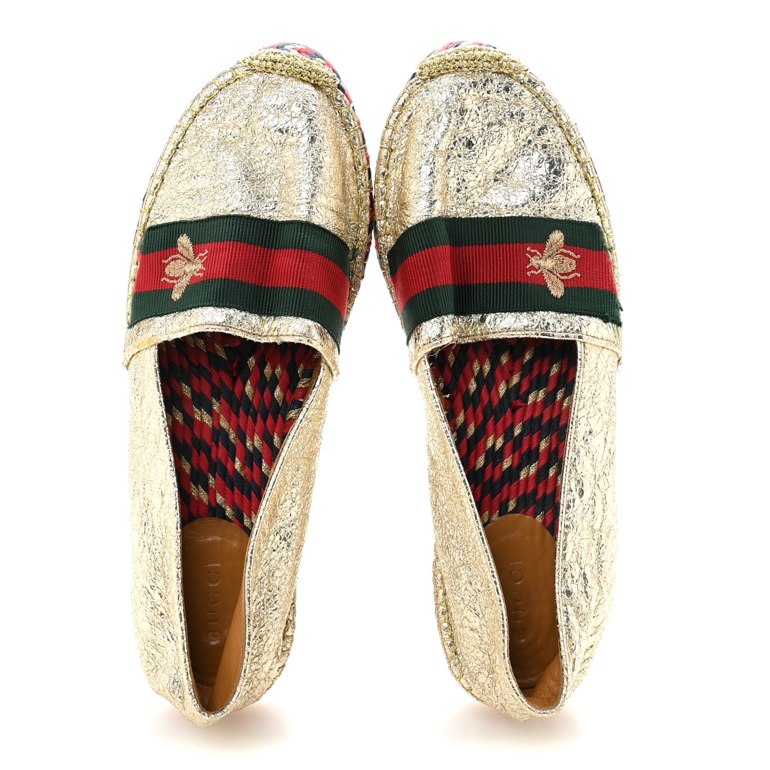 Galassia Web Bee Embroidered Espadrilles  36.5 Platino