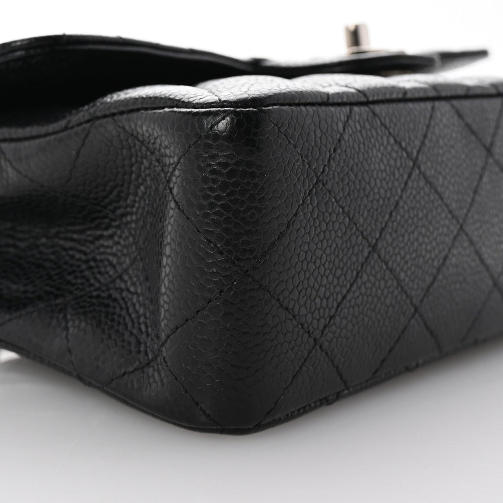 Caviar Quilted Small Double Flap Black