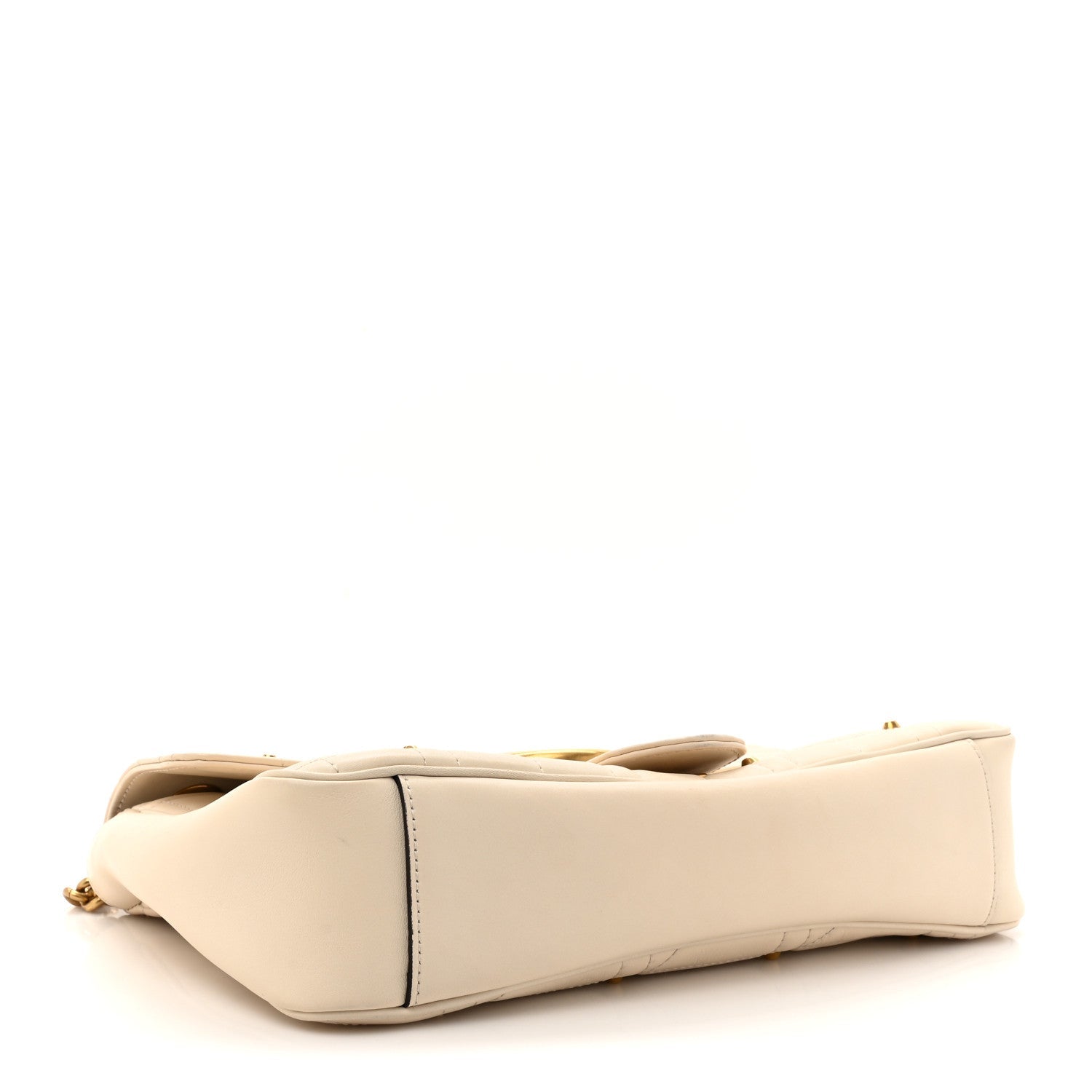 Calfskin Matelasse Studded Medium GG Marmont Shoulder Bag White