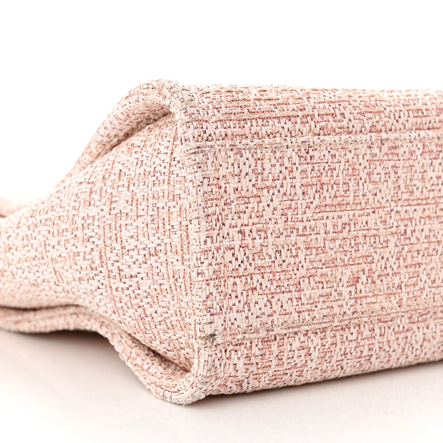 Mixed Fibers Calfskin Mini Deauville Tote Rose Pink