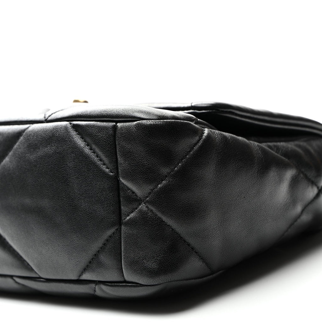 Goatskin Quilted Medium Chanel 19 Flap Black