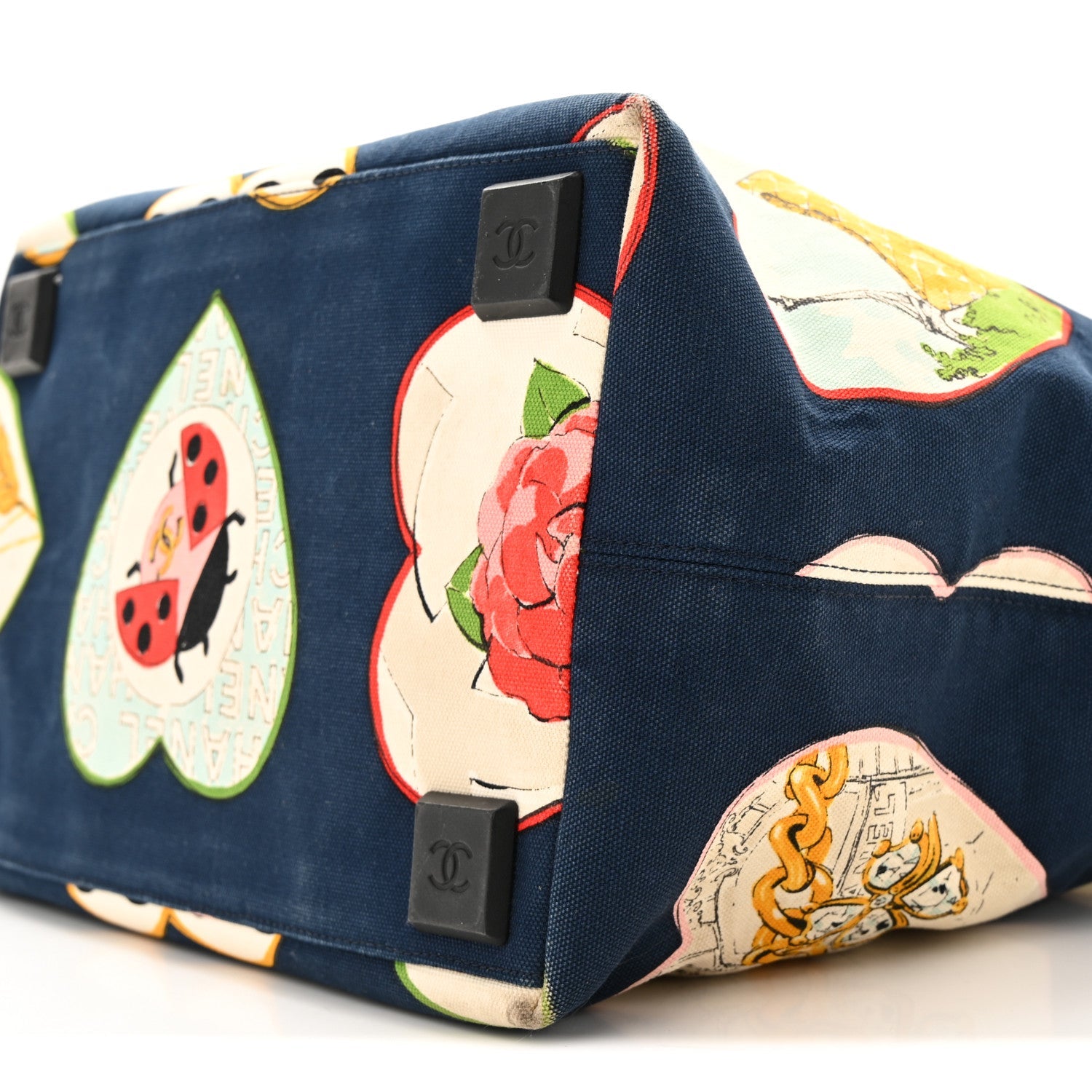 Canvas Coco Hearts Print Tote Blue