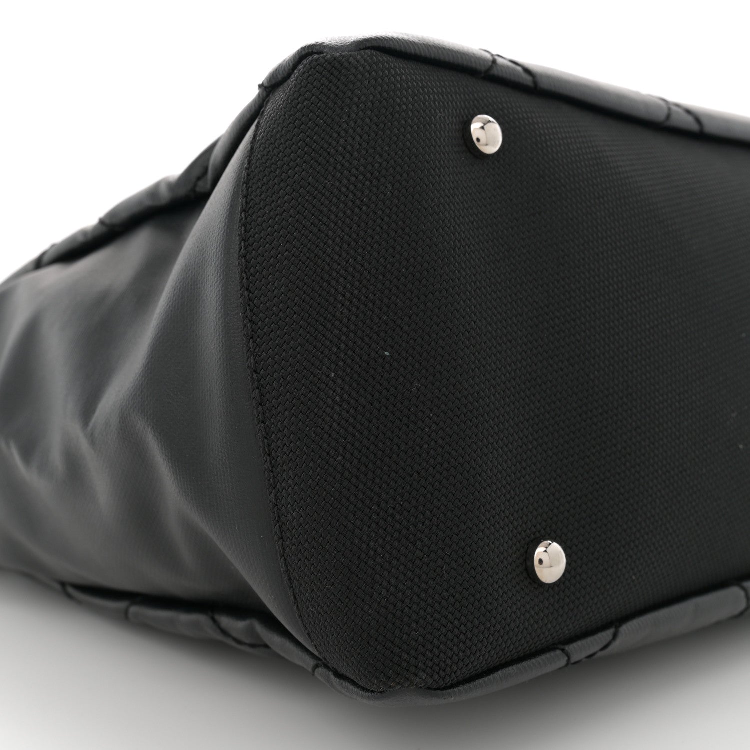 Coated Canvas Quilted Large Paris Biarritz Tote Black