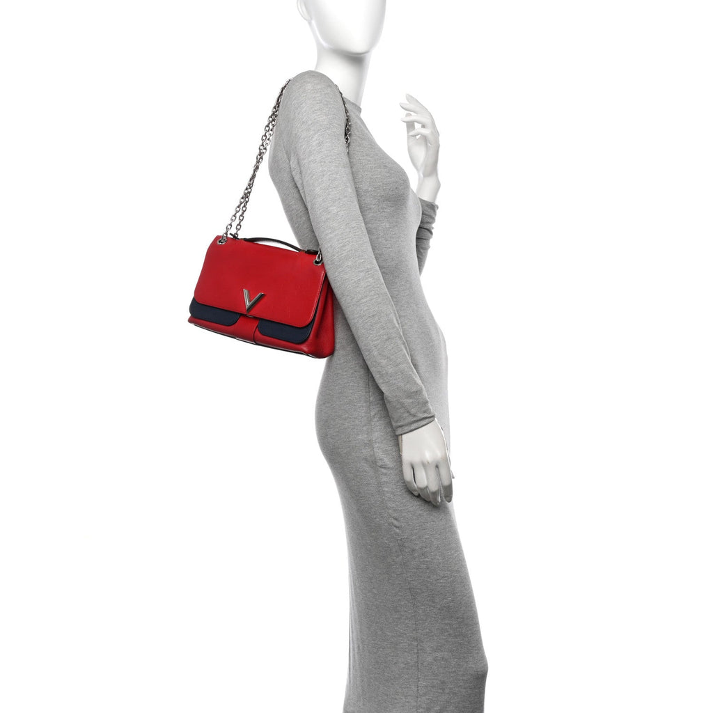 Monogram Cuir Plume Ecume Very Chain Bag Rouge Rubis