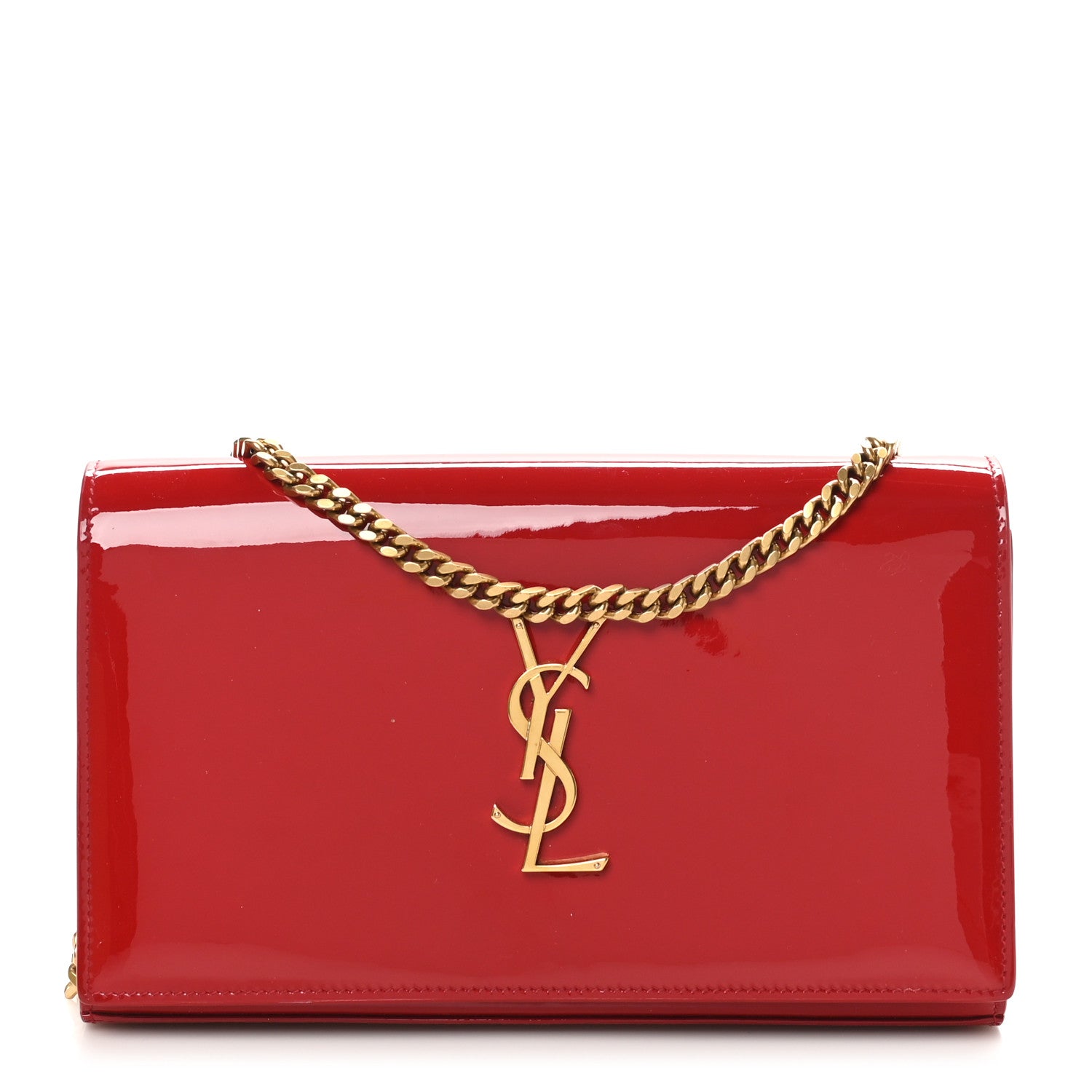 Patent Calfskin Monogram Kate Wallet On Chain Rouge Eros