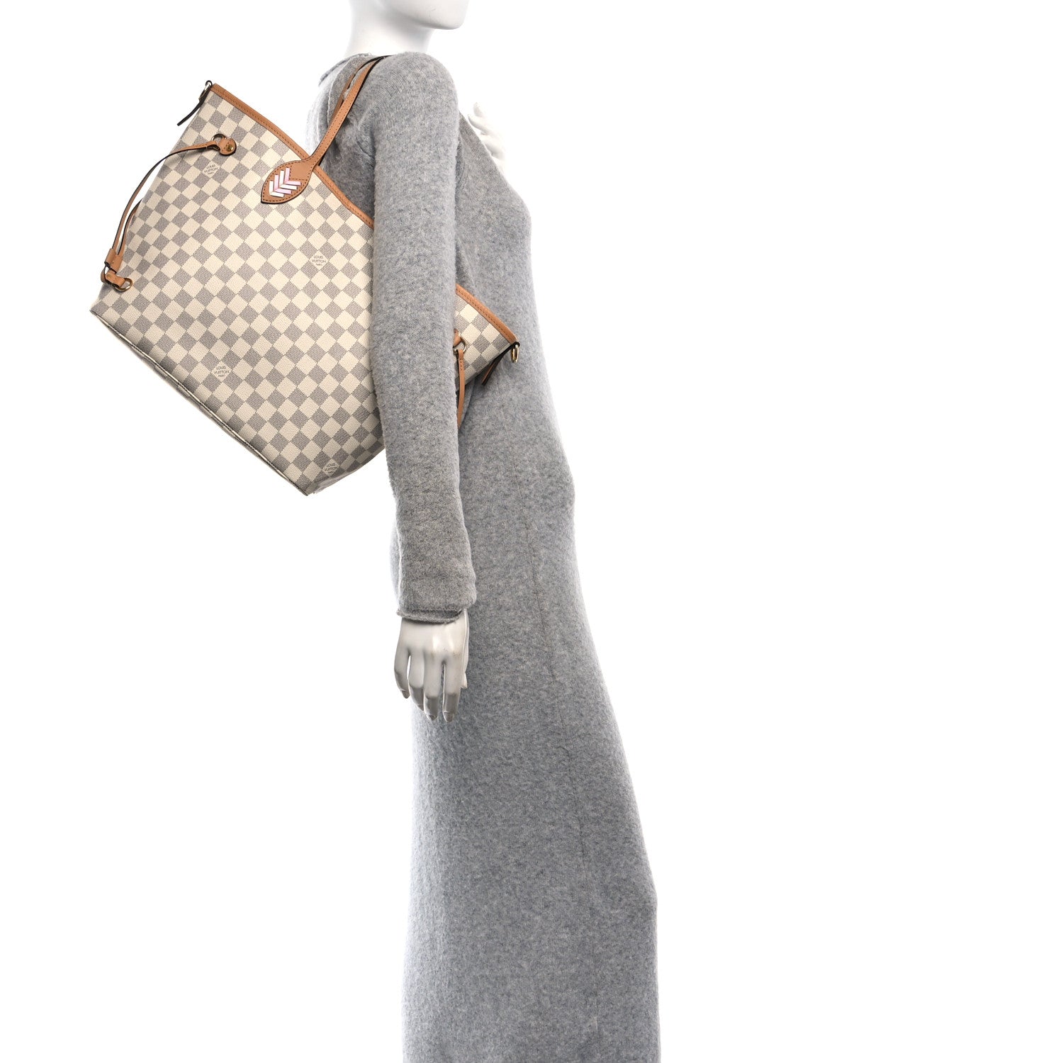 Damier Azur Braided Neverfull MM Orange