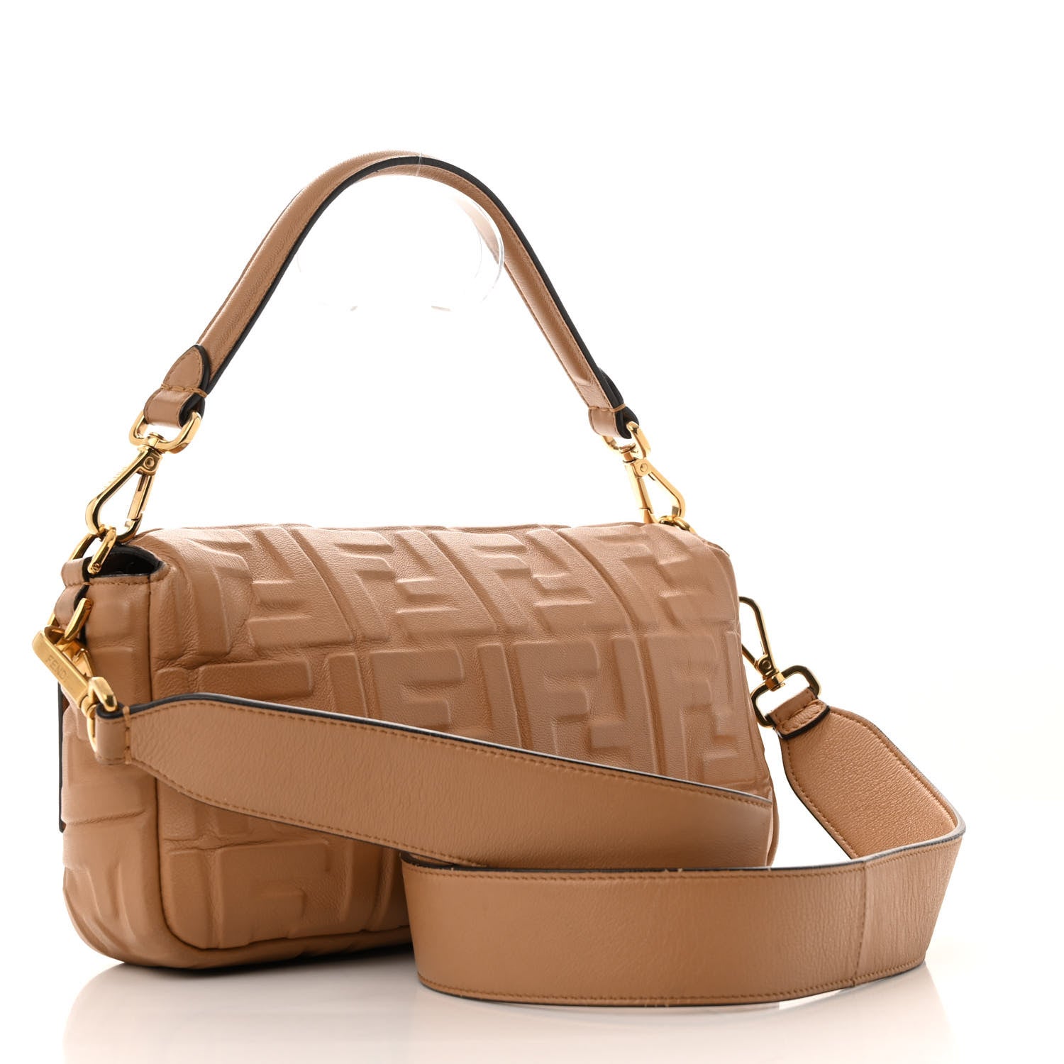 Nappa FF 1974 Embossed Baguette Miele Scuro