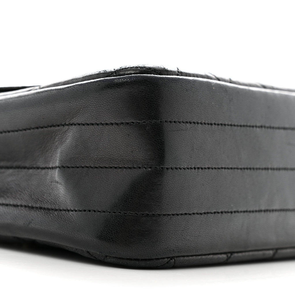 Lambskin Quilted Single Flap Black