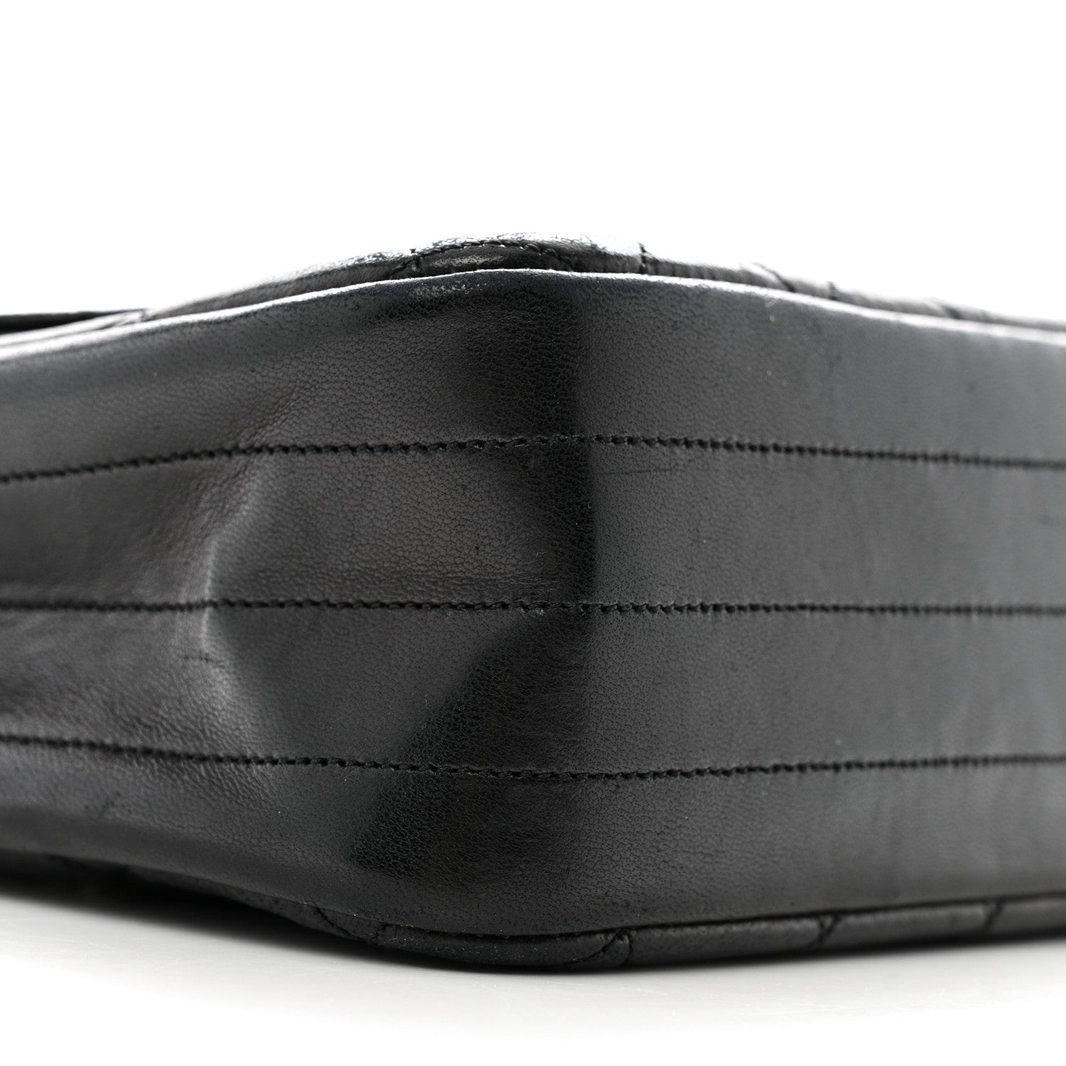 Lambskin Quilted Single Flap Black