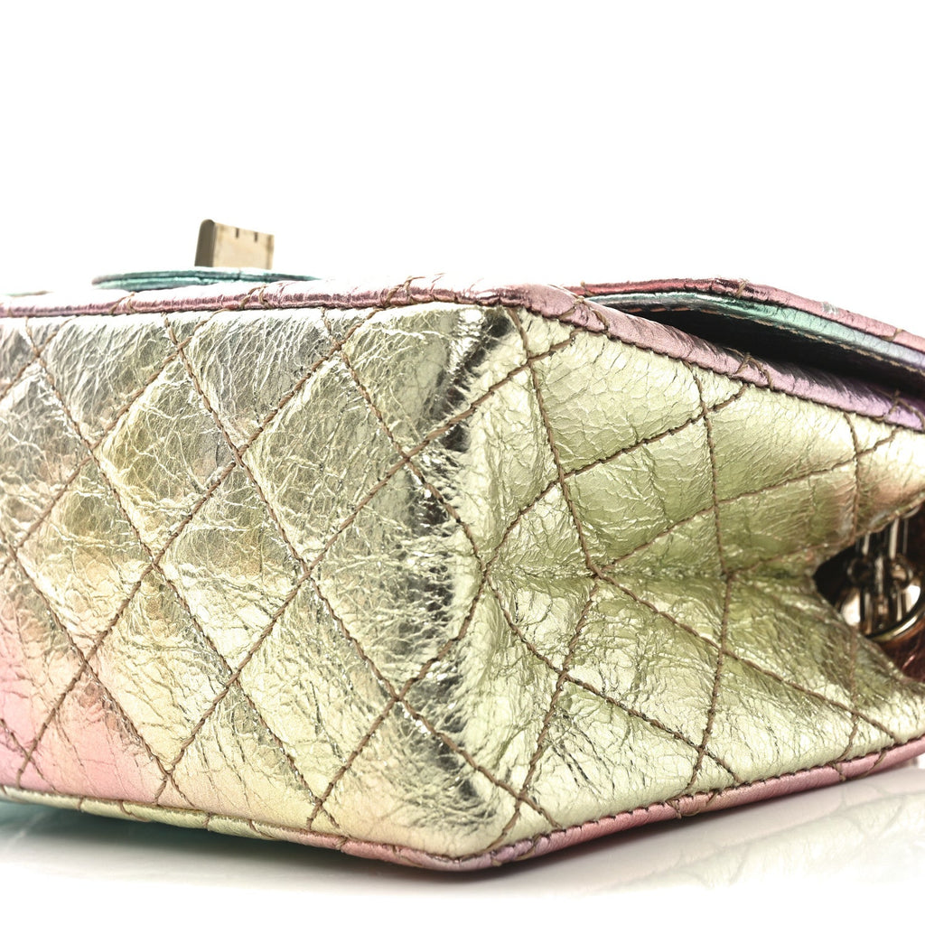 Metallic Goatskin Quilted Mini 2.55 Reissue Flap Multicolor