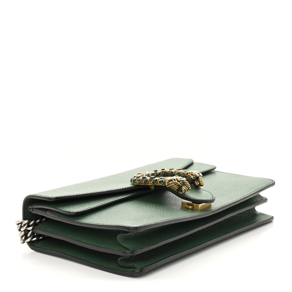 Pebbled Calfskin Small Dionysus Shoulder Bag Emerald