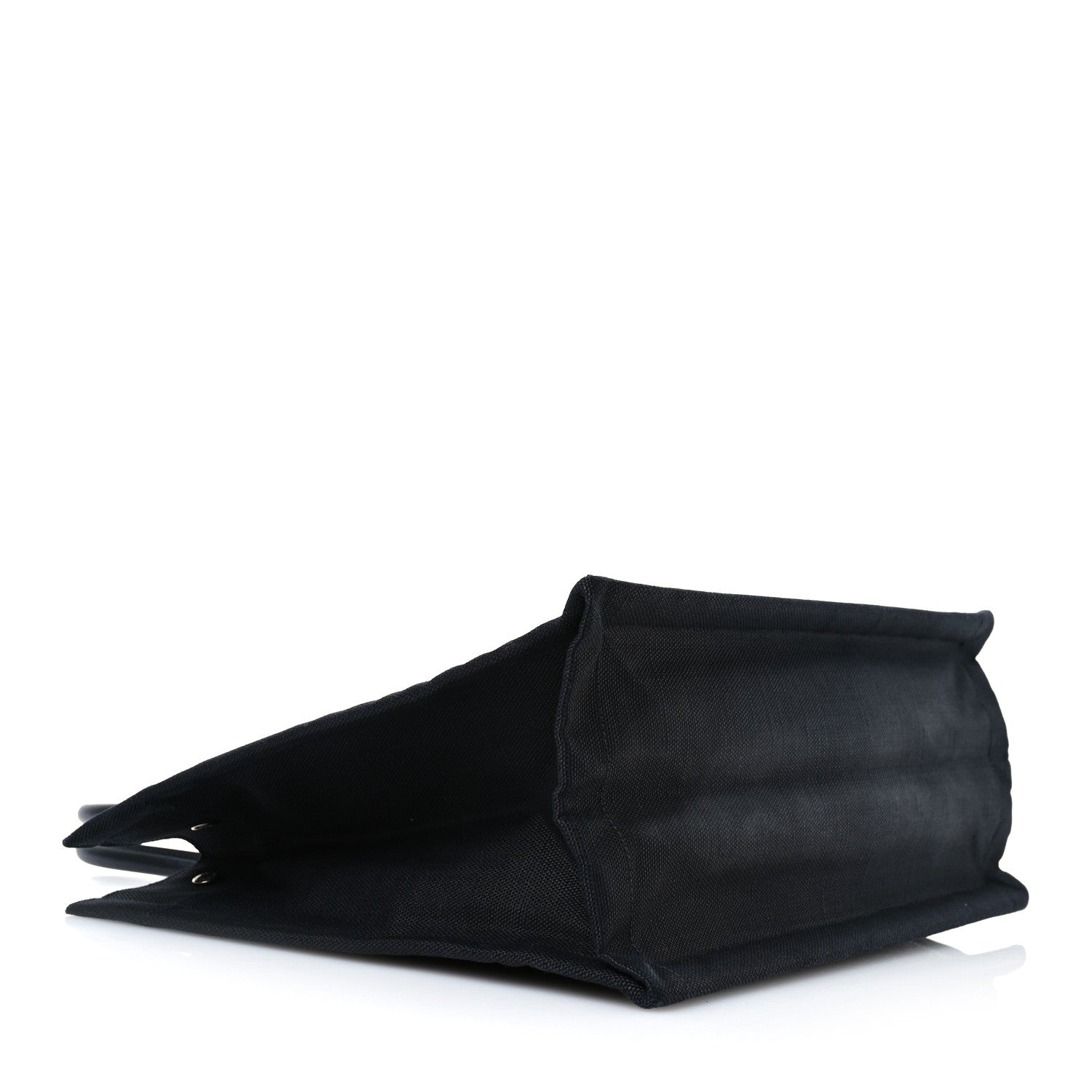 Raffia Linen Calfskin Small Rive Gauche Tote Black