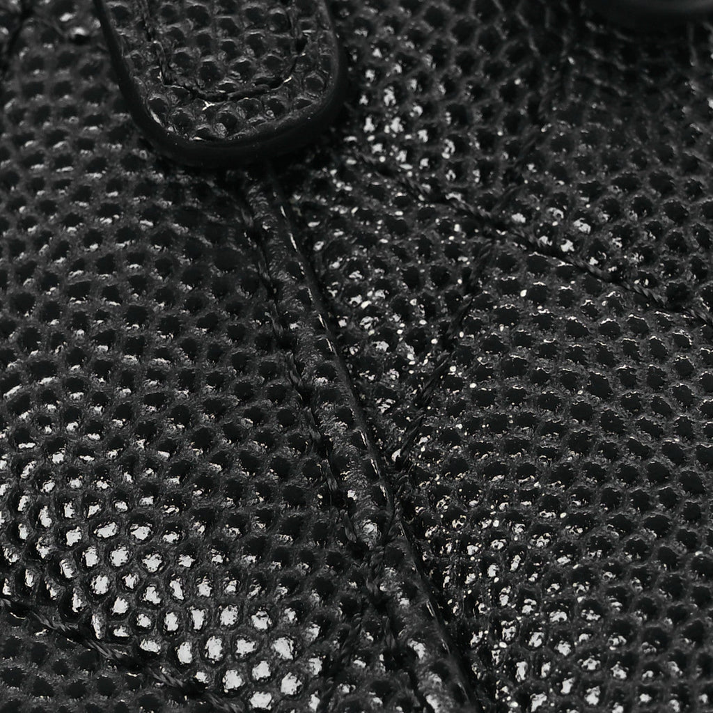 Caviar Quilted Small Vanity Case With Chain Black