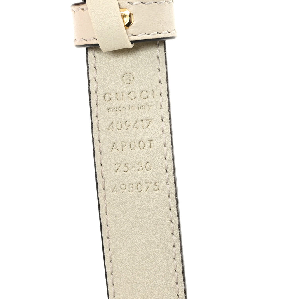 Calfskin Double G 20mm Belt 75 30 Mystic White