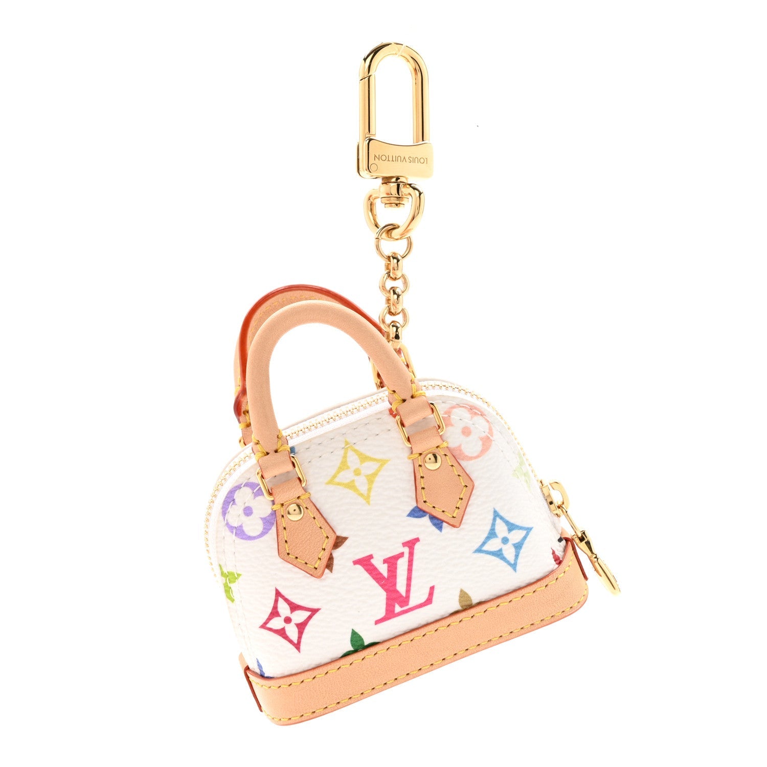 LV x TM Monogram Multicolor Micro Alma Bag Charm White
