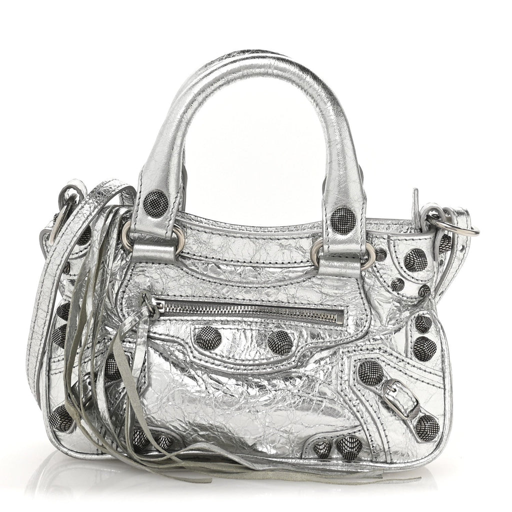 Agneau Arena Neo Cagole Mini Handbag Silver