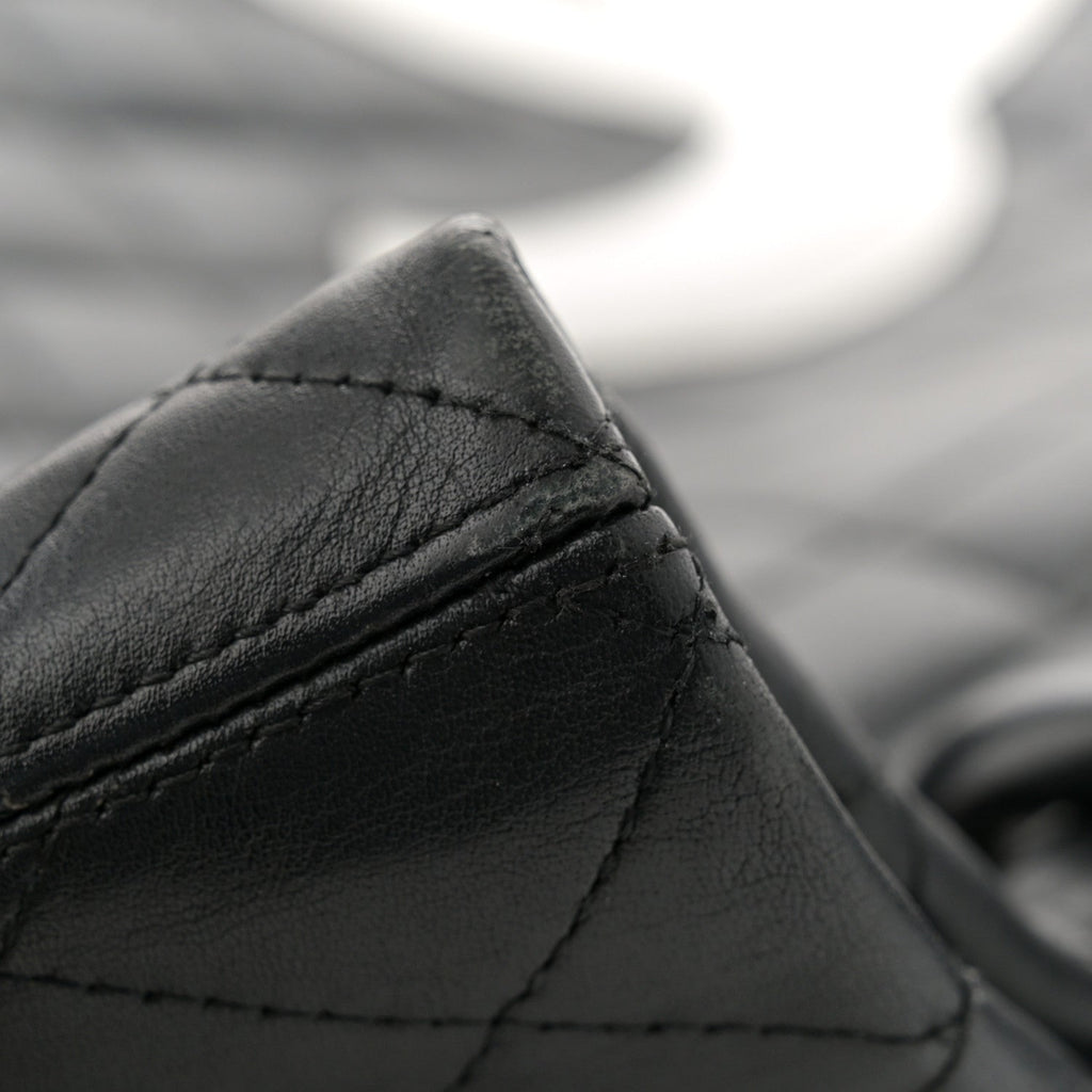Calfskin Quilted Large Cambon Tote Black White
