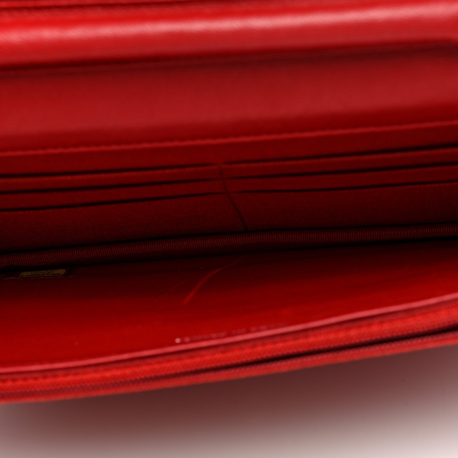 Lambskin Quilted Wallet On Chain WOC Red