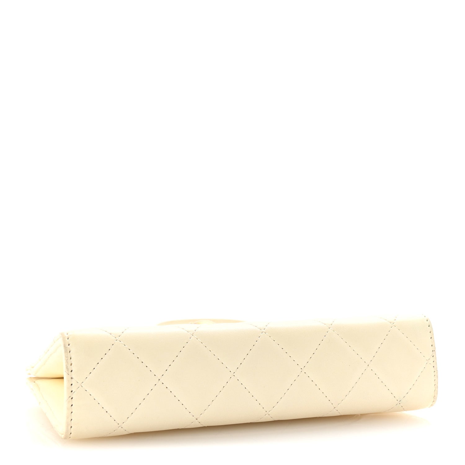 Lambskin Quilted Evening By The Sea Clutch White