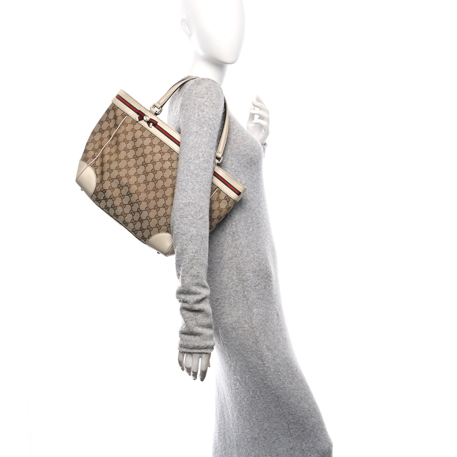 Monogram Web Medium Mayfair Tote Off White