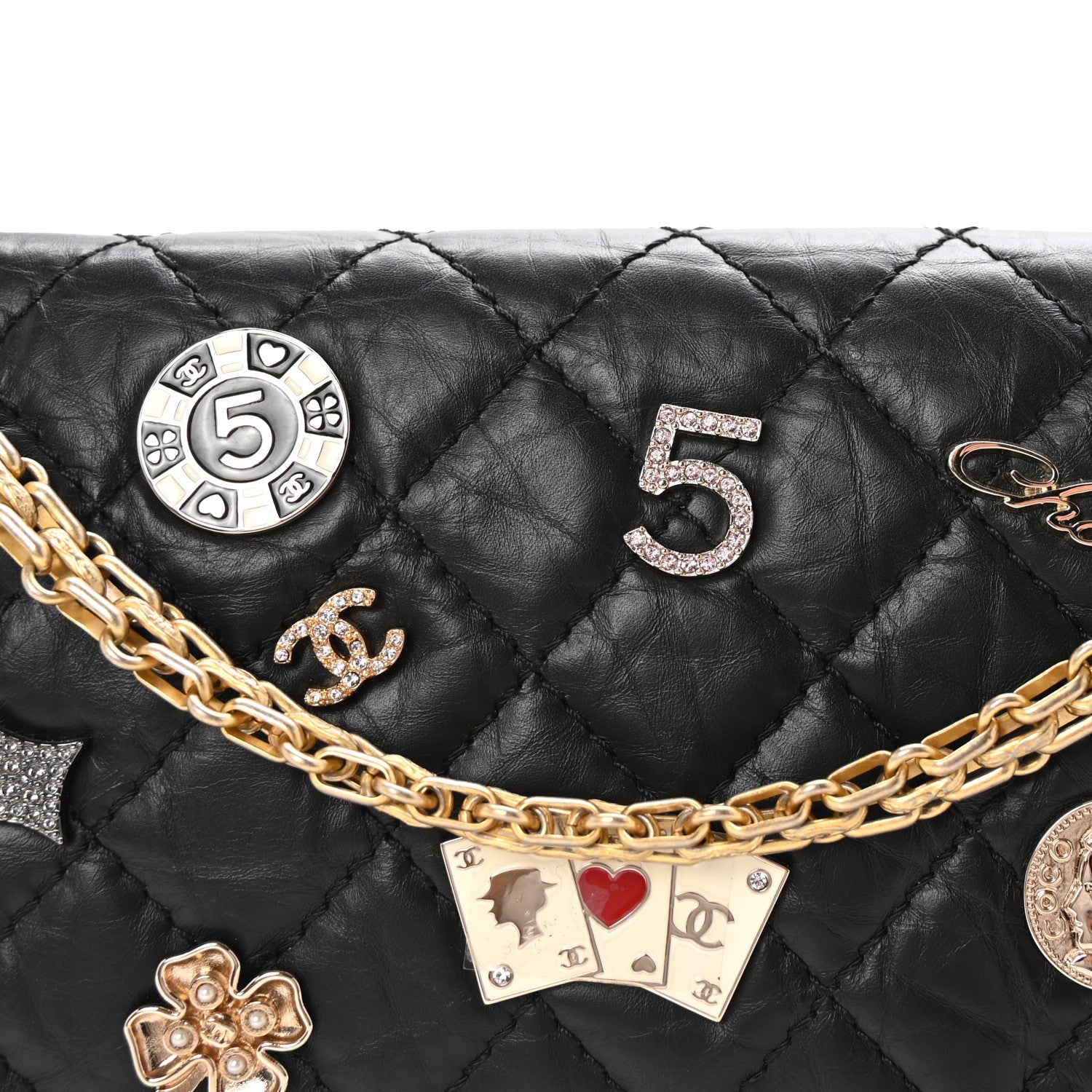 Aged Calfskin Quilted Casino 2.55 Reissue 225 Flap Black