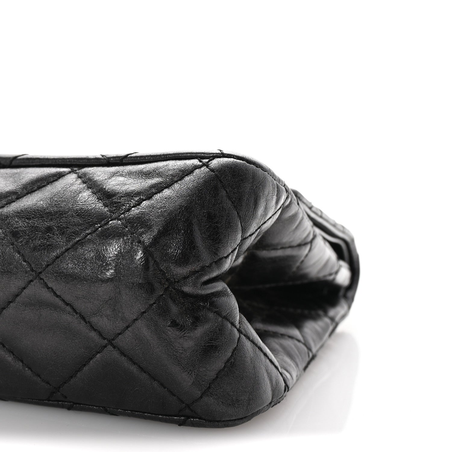 Metallic Aged Calfskin Quilted 2.55 Reissue 227 Flap So Black