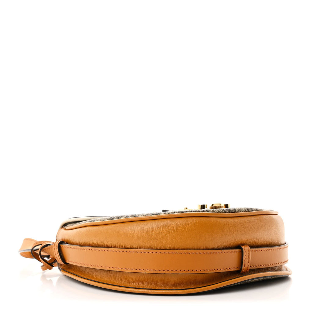 GG Supreme Monogram Calfskin Small Padlock Messenger Shoulder Bag Beige Mystic White Sun Oil