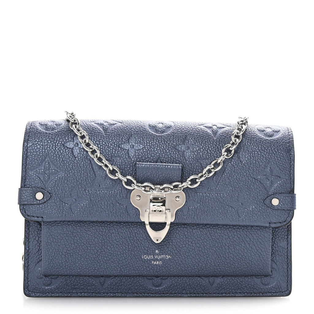 Metalli Empreinte Monogram Vavin Chain Wallet Navy Nacre