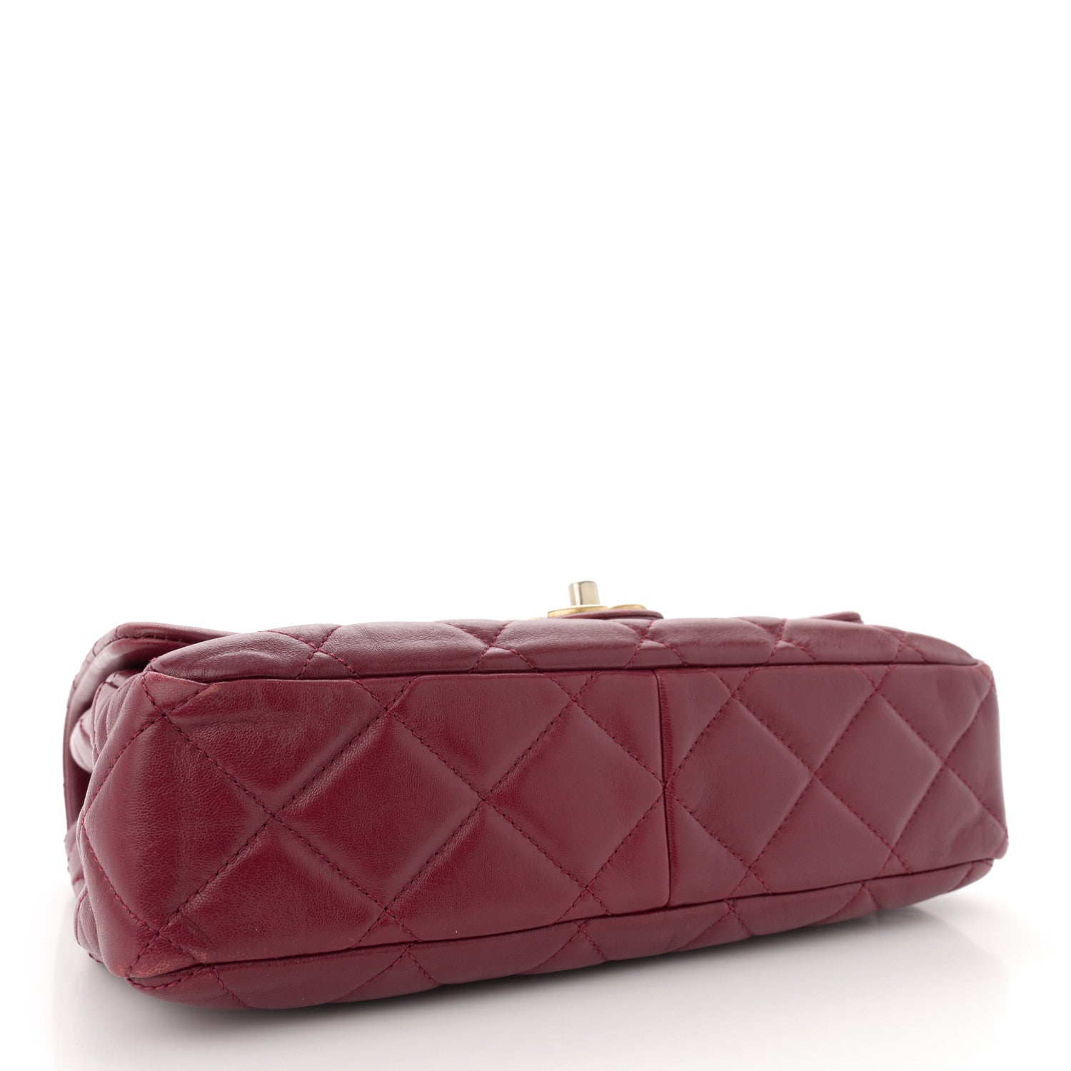 Lambskin Quilted Fancy Jewel Flap Burgundy
