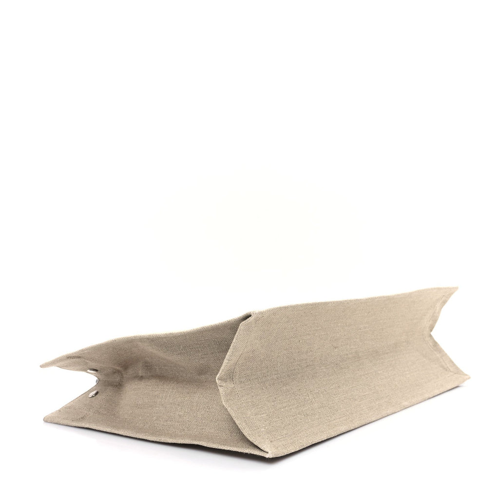 Linen Calfskin Rive Gauche Tote Greggio Natural