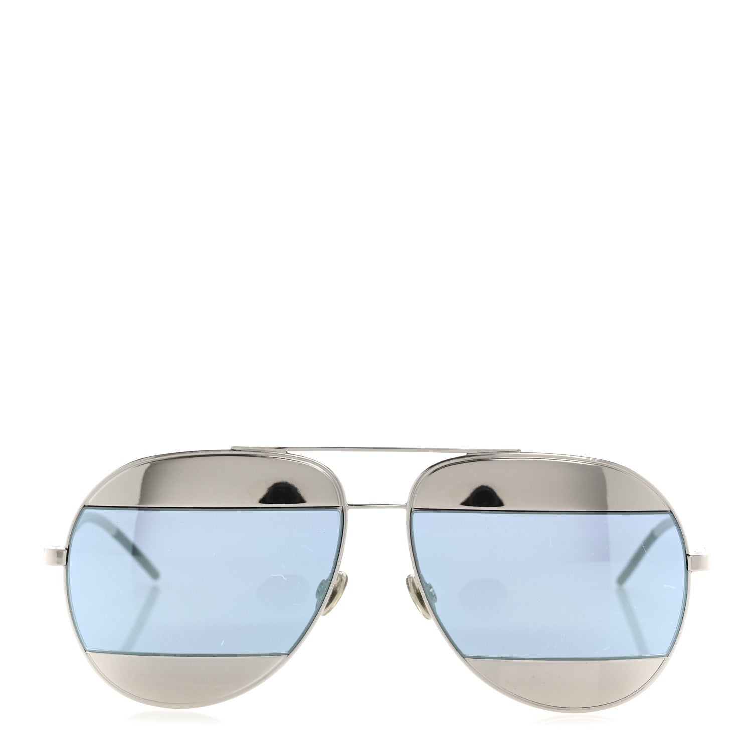 Split 1 Aviator Sunglasses Silver Blue
